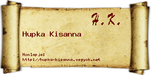 Hupka Kisanna névjegykártya